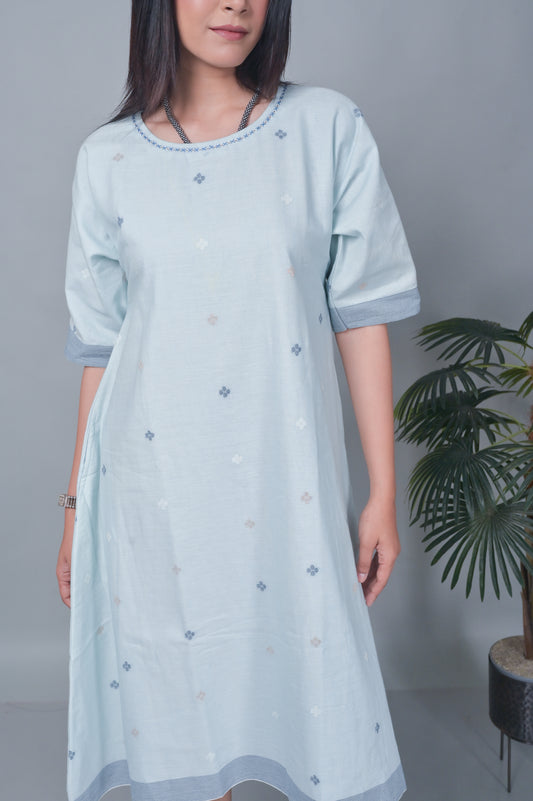 Blue Jamdani Antifit Dress