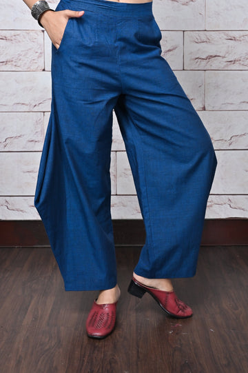 Indigo Handwoven Cowl Pant