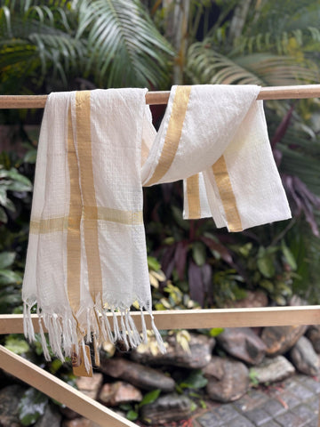 Ivory Checks Cotton Dupatta