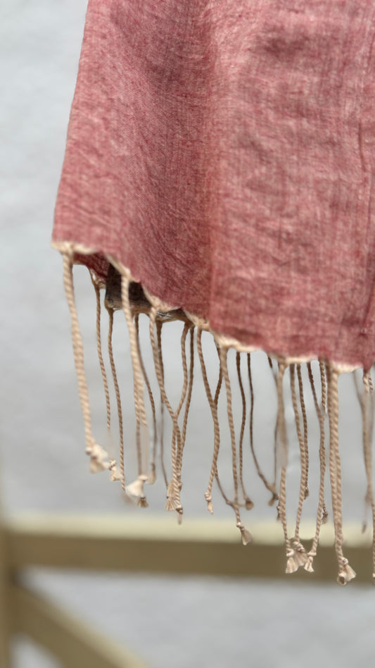 Red & Black Handwoven Stole