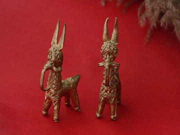 Dhokra Craft Curio-Antique Twin Horse