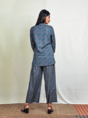 Indigo Ajrakh Hand Block Printed Cotton Top