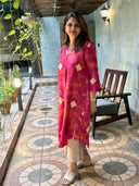 Red Tussar Silk Aruna Dress