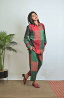 Red-Green Checks Handloom Cotton Co-ord Set (set of 2)
