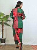 Red-Green Checks Handloom Cotton Co-ord Set (set of 2)