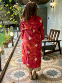 Red Tussar Silk Aruna Dress