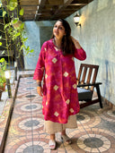 Red Tussar Silk Aruna Dress