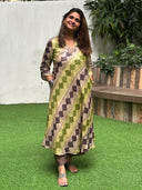 Olive Tassar Silk Sameera Dress