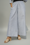 Blue Striped Cotton Pleated Kurta Set (Set of 2)