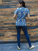 Blue Hand Block Printed Cotton Top
