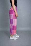 Pink-White Checks Handloom Cotton Pants