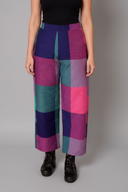 Pink-Purple Checks Handloom Cotton Sleeveless Co-ord Set (set of 2)