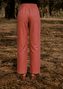 Dusty Pink Cotton Straight Pants