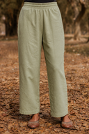Sage Green Cotton Flared pants