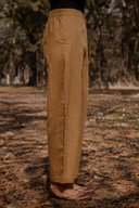 Mud Brown Cotton Flared Pants