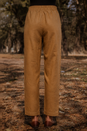 Mud Brown Cotton Flared Pants