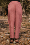 Dusty Pink Cotton Flared Pants