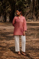 Dusty Pink Hand Embroidered Cotton Top
