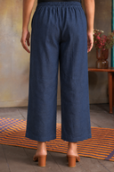 Indigo Handloom Cotton Flared Pants