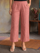 Dusty Pink Cotton Flared Pants