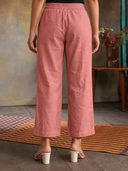 Dusty Pink Cotton Flared Pants
