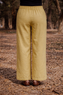 Yellow Cotton Flared Pants
