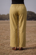 Yellow Cotton Straight Pants
