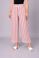 White-Red Striped Antifit Shirt Collar Kurta Set (set of 2)