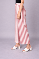 White-Red Striped Antifit Shirt Collar Kurta Set (set of 2)