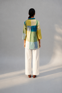 Lime Checks Handloom Cotton Shirt