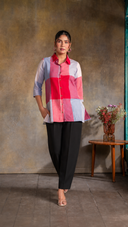 Red-White Checks Handloom Cotton Shirt