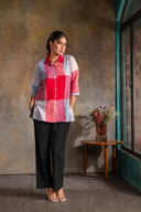 Red-White Checks Handloom Cotton Shirt