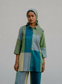 Lime Checks Handloom Cotton Shirt