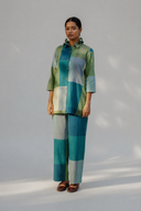 Lime Checks Handloom Cotton Co-ord Set (set of 2)