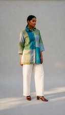 Lime Checks Handloom Cotton Shirt