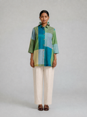 Lime Checks Handloom Cotton Shirt
