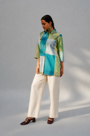 Lime Checks Handloom Cotton Shirt
