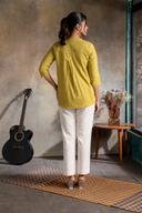 Lime Handloom Cotton Hand Embroidered Antifit Top