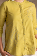 Lime Handloom Cotton Hand Embroidered Antifit Top