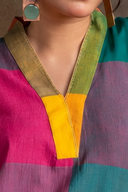 Mustard Multicolour Checks Handloom Cotton Antifit Co-ord Set (set of 2)