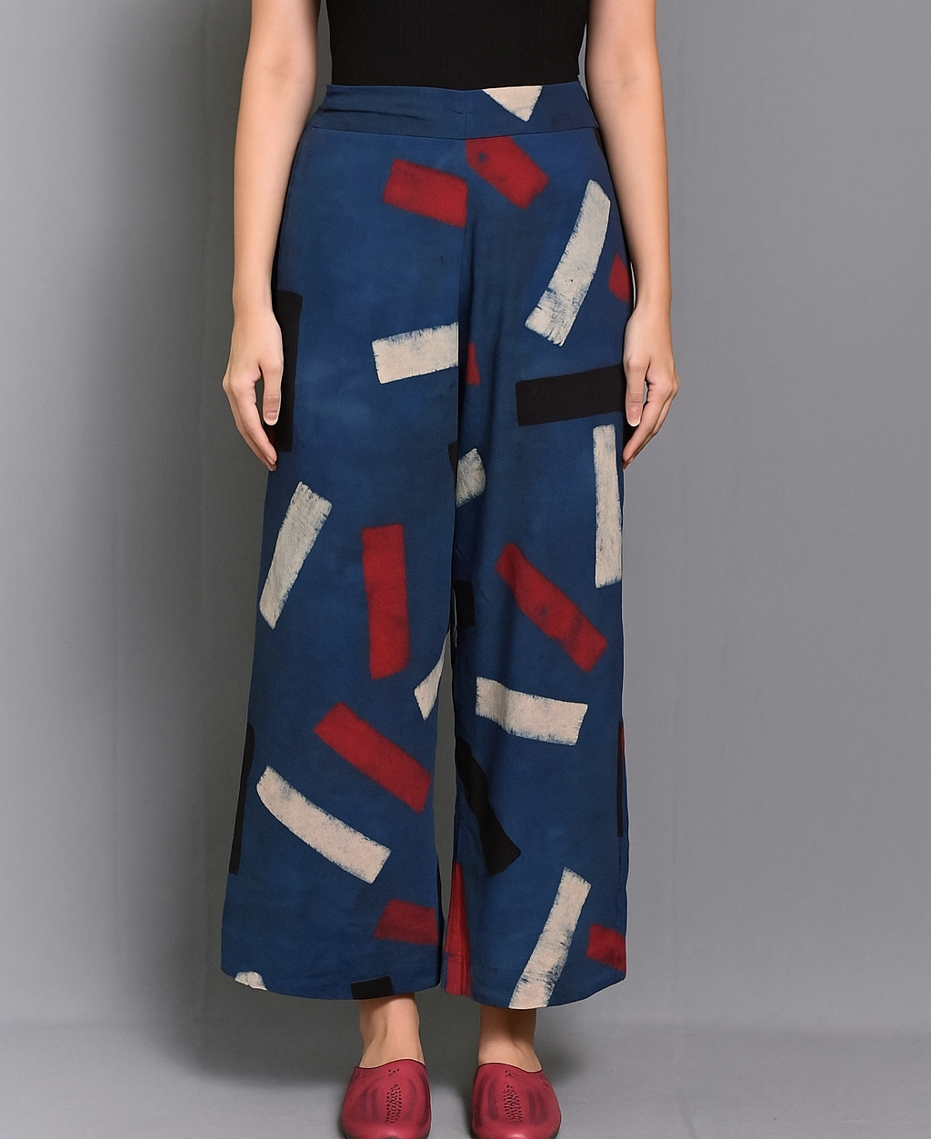 Blue Ajrakh Block Printed Pants