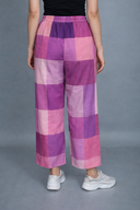 Pink-White Checks Handloom Cotton Pants