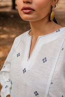 Powder Blue Cotton Woven Buti Gathers Co-ord Set (set of 2)