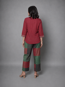 Red Handloom Cotton Co-ord Set (set of 2)