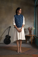 Indigo Circles Printed Cotton Waistcoat