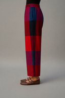 Red-Blue Checks Handloom Cotton Antifit Co-ord Set with Button Detailing (set of 2)