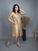 Gold All-Over Hand Embroidered Silk Slub Kurta Set (set of 2)