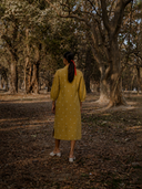 Mustard Cotton Front Open Shirt Dress