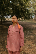 Dusty Pink Hand Embroidered Cotton Co-ord Set (set of 2)