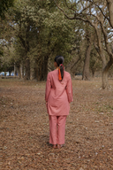Dusty Pink Hand Embroidered Cotton Co-ord Set (set of 2)